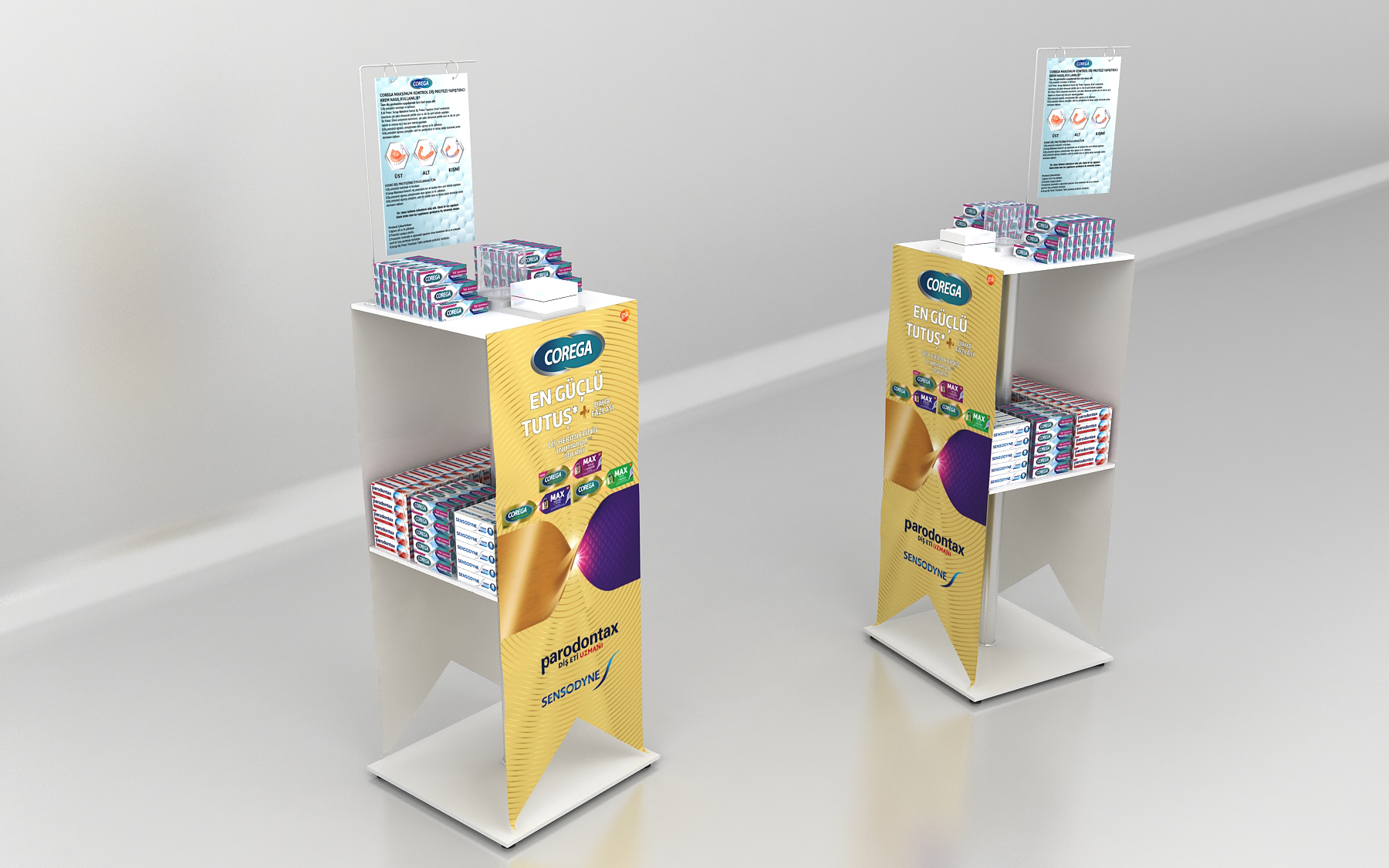 Corega Promotion Floor Display