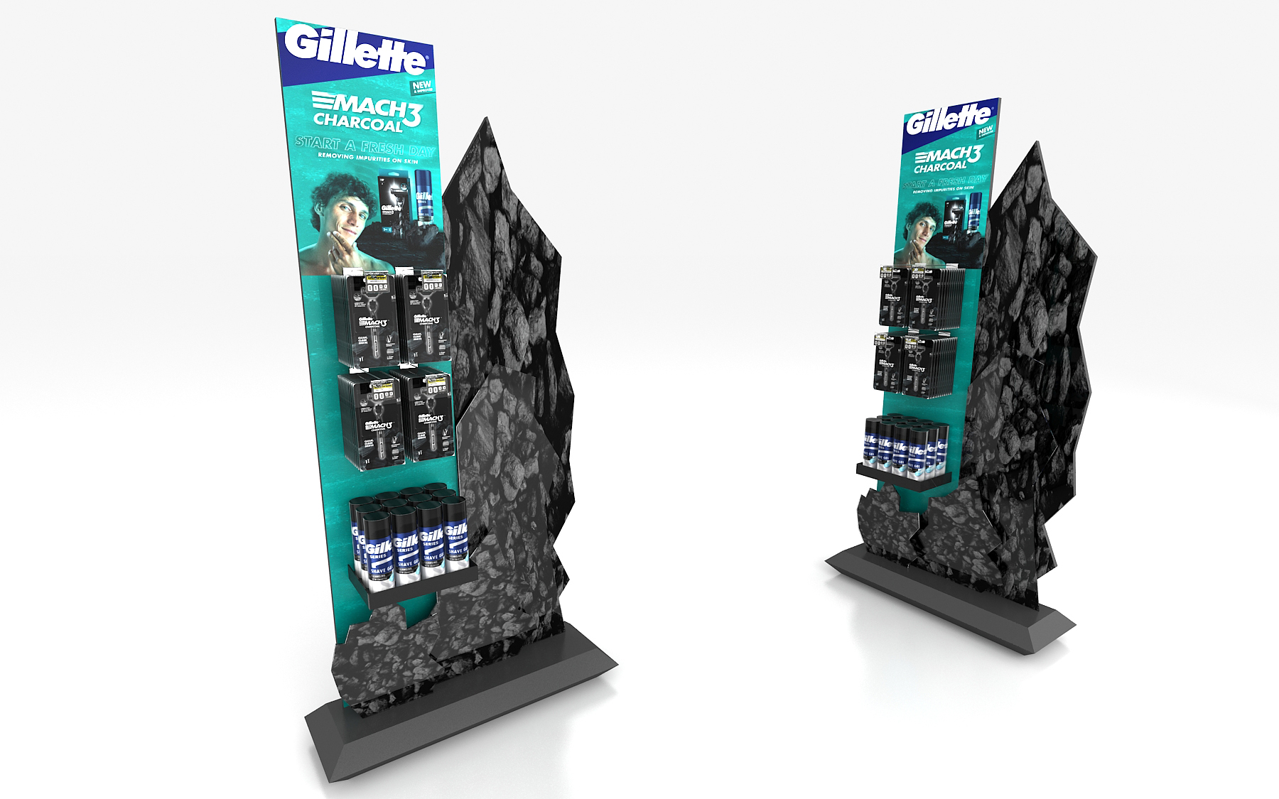Gilette Mach 3 Charcoal Floor Display