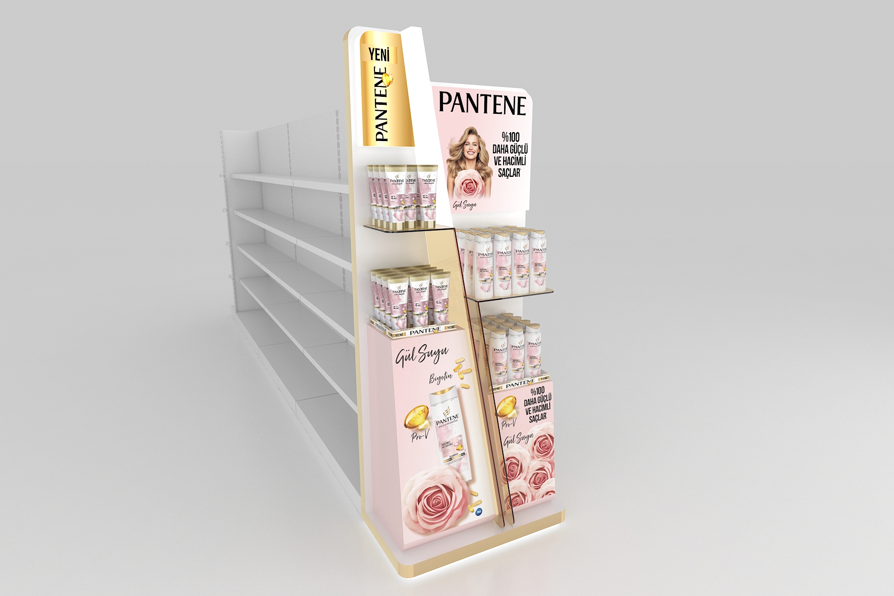 Pantene Pro-V Biotin and Rose Water Gondola Stand