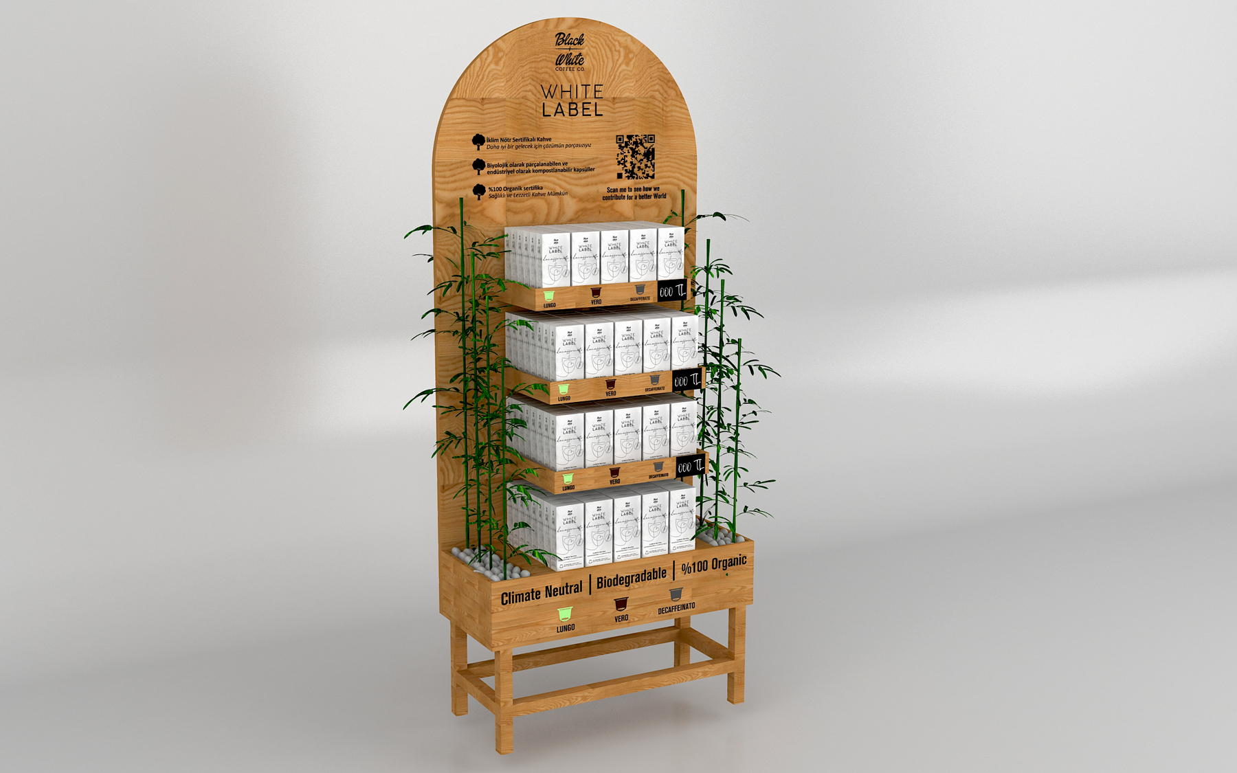 Black and White Floor Display